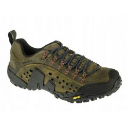 Buty trekkingowe męskie MERRELL INTERCEPT skóra. Zielone trekkingi męskie Merrell, trekkingowe. Za 399.99 zł.