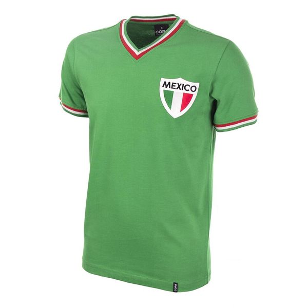 Koszulka retro piłkarska dla dorosłych - Meksyk z Pelé 1980 - Zielona. Zielone koszulki sportowe męskie COPA FOOTBALL, bez wzorów, bez kołnierzyka, bez ramiączek, do piłki nożnej. Za 253.35 zł.