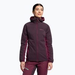 Kurtka skiturowa damska Jack Wolfskin Alpspitze Ins Hoody. Fioletowe kurtki damskie Jack Wolfskin, xs, bez wzorów, bez kaptura, narciarskie. Za 529.99 zł.