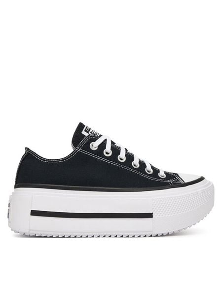 Converse Trampki Chuck Taylor All Star Lift Double Stack Platform A15490C Czarny. Czarne trampki i tenisówki damskie Converse, bez wzorów, z materiału, retro, bez zapięcia. Za 318.99 zł.