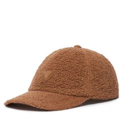Czapka z daszkiem Guess. Brązowe czapki i kapelusze damskie Guess, z aplikacjami. Za 194.99 zł.