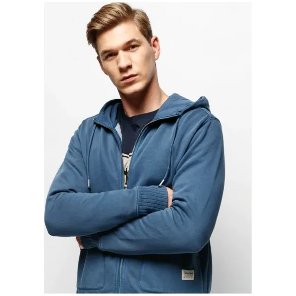 Timberland Bluza Mad River Garment Dye Hoodie , niebieski, rozmiar M. Niebieskie bluzy męskie Timberland, m, bez wzorów, z bawełny, bez kaptura. Za 479.99 zł.