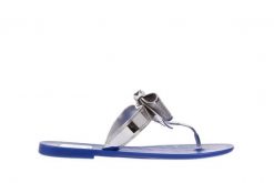 Japonki T&G Fashion 22-116 Dark Blue, Granat/ Srebro, Guma - 38. Niebieskie klapki damskie TG, z aplikacjami, z gumy, bez obcasa. W wyprzedaży za 26.10 zł.