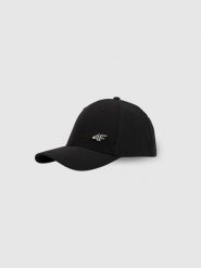 4F Czapka z daszkiem strapback uniseks - czarna S/M (58cm). Czarne czapki i kapelusze damskie 4f, bez wzorów, klasyczne. Za 69.99 zł.