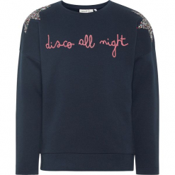 Bluza "Rikke" w kolorze granatowym. Niebieskie bluzy dla dziewczynek Name it Kids, z haftami, z bawełny. W wyprzedaży za 59.95 zł.