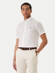 Polo Ralph Lauren Koszula 710968912500 Biały Custom Fit. Białe koszule męskie Polo Ralph Lauren, m, bez wzorów, ze lnu, bez kołnierzyka, bez ramiączek. Za 769.99 zł.