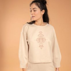 Bluza do jogi damska Kimjaly. Brązowe bluzy sportowe damskie KIMJALY, xl, bez wzorów, z bawełny, bez kaptura, na fitness i siłownię. W wyprzedaży za 99.99 zł.