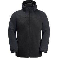 Kurtka w góry męska Jack Wolfskin Taubenberg. Czarne kurtki męskie Jack Wolfskin, m, bez wzorów, z materiału, klasyczne, z kapturem. Za 850.50 zł.
