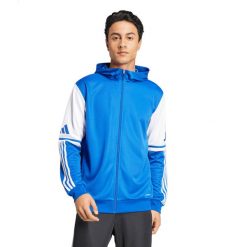 Bluza dresowa z kapturem adidas Squadra25. Białe bluzy męskie Adidas, bez wzorów, z dresówki, z kapturem. Za 153.99 zł.