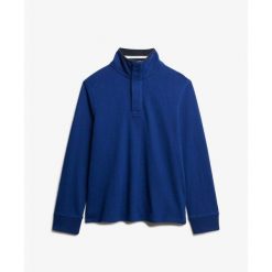 Bluza z pół zamkiem błyskawicznym Superdry Cotton Classics Jersey Henley. Niebieskie bluzy męskie Superdry., m, bez wzorów, z jersey, bez kaptura. Za 324.60 zł.