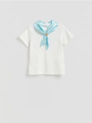 T-shirt z apaszką - wielobarwny. Szaliki i chusty damskie Reserved, bez wzorów, z bawełny. Za 89.99 zł.