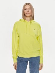 Tommy Hilfiger Bluza Flag WW0WW41245 Żółty Regular Fit. Żółte bluzy damskie Tommy Hilfiger, m, bez wzorów, z bawełny, bez kaptura. Za 399.99 zł.