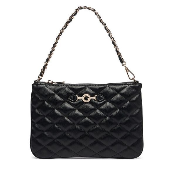 Torebka Guess. Czarne kopertówki damskie Guess, z aplikacjami, bez dodatków. Za 264.99 zł.