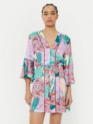 Maaji Sukienka letnia Japanese Eden PT2472CPO003 Fioletowy Regular Fit. Fioletowe sukienki damskie Maaji, na lato, m, bez wzorów, z syntetyku, bez kołnierzyka, bez ramiączek. Za 349.99 zł.