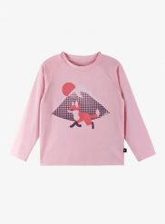 Bluza dziewczęca Reima Kouluun. Czerwone bluzy dla dziewczynek Reima, bez wzorów, z elastanu, bez ramiączek, bez kaptura. Za 78.09 zł.