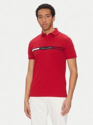 Tommy Hilfiger Polo Chest Insert MW0MW38130 Czerwony Regular Fit. Czerwone koszulki polo męskie Tommy Hilfiger, m, bez wzorów, z bawełny, bez ramiączek. Za 219.99 zł.