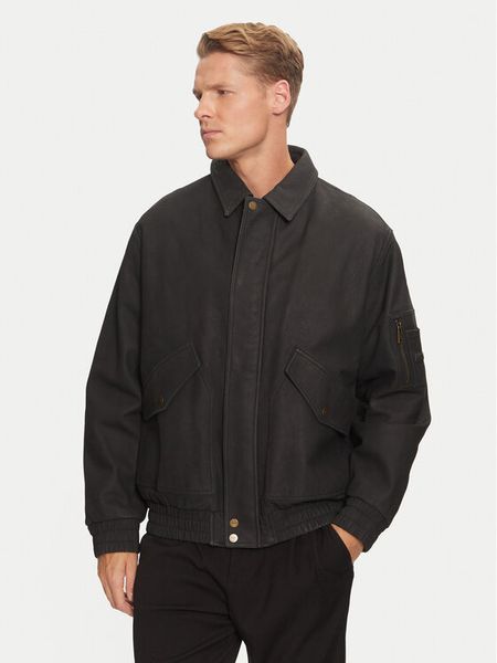 Hugo Kurtka skórzana Lamoto 50516888 Czarny Regular Fit. Czarne kurtki męskie Hugo, m, bez wzorów, ze skóry, bez kaptura. Za 2,399.00 zł.