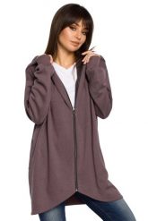 Brązowa Bluza Asymetryczna z Kapturem. Brązowe bluzki damskie MOE, l, bez wzorów, z bawełny, z kapturem. Za 269.90 zł.