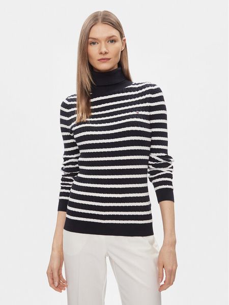 Tommy Hilfiger Golf WW0WW40678 Niebieski Slim Fit. Niebieskie swetry damskie Tommy Hilfiger, l, bez wzorów, z syntetyku, bez kołnierzyka, bez ramiączek, bez kaptura. Za 429.99 zł.