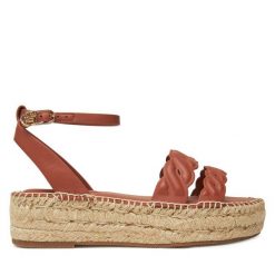 Espadryle Tommy Hilfiger. Brązowe sandały damskie Tommy Hilfiger, bez wzorów, bez obcasa, bez zapięcia. Za 319.99 zł.