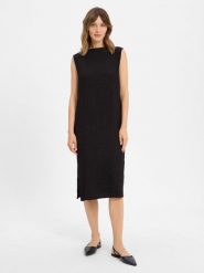 Someday Damska sukienka na co dzień - Qhiana Kobiety Sztuczne włókno czarny wypukły wzór tkaniny, 40. Czarne sukienki damskie someday., na co dzień, bez wzorów, z syntetyku, eleganckie, bez kołnierzyka, bez ramiączek, proste. Za 399.95 zł.