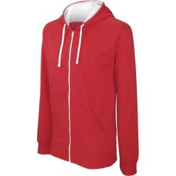Bluza z kapturem i zamkiem błyskawicznym Kariban Contrastée. Białe bluzy męskie KARIBAN, m, bez wzorów, z bawełny, z kapturem. Za 229.00 zł.