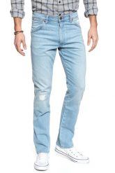 WRANGLER SPODNIE MĘSKIE 11MWZ ICONOMANIA W1MZUH13E 112127706. Niebieskie spodnie materiałowe męskie Wrangler, l, bez wzorów, z jeansu. W wyprzedaży za 119.99 zł.