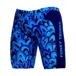 Spodenki FUNKY TRUNKS Hill Billy Blues - jammery chłopięce. Niebieskie kąpielówki dla chłopców FUNKY TRUNKS, bez wzorów, z materiału, młodzieżowe. Za 199.00 zł.