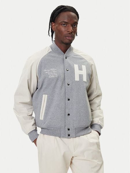 Tommy Hilfiger Kurtka bomber Mix Media Varsity MW0MW39684 Szary Regular Fit. Szare kurtki męskie Tommy Hilfiger, l, bez wzorów, z bawełny, bez kaptura. Za 989.99 zł.