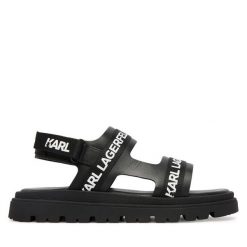 Sandały KARL LAGERFELD. Czarne sandały chłopięce KARL LAGERFELD, bez zapięcia. Za 284.99 zł.