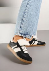 Czarne Sneakersy Tenisówki Ozdobione Wywinięciem Myrloria. Czarne trampki i tenisówki damskie Born2be, bez wzorów, z jeansu, eleganckie, bez zapięcia. Za 84.99 zł.