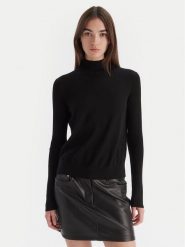 HUGO Sweter Sedenniak 50549771 Czarny Regular Fit. Czarne swetry damskie Hugo, m, bez wzorów, z wełny, bez kołnierzyka, bez ramiączek, bez kaptura. Za 609.99 zł.