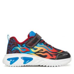 Sneakersy Geox. Czarne trampki i tenisówki chłopięce Geox, bez wzorów, bez zapięcia. Za 189.99 zł.