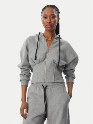 Just Cavalli Bluza 81PAIE22 CF102 Szary Slim Fit. Szare bluzy damskie Just Cavalli, s, bez wzorów, z bawełny, bez kaptura. Za 1,001.99 zł.