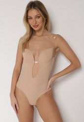 Beżowe Bieliźniane Body z Odkrytymi Plecami i Wyciętym Dekoltem Terise. Brązowe body damskie Born2be, l, bez wzorów. Za 59.99 zł.