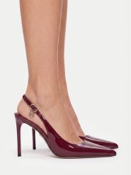 Nine West Szpilki EO-TS6384-01 Bordowy. Czerwone szpilki damskie Nine West, bez wzorów, ze skóry, bez obcasa, bez zapięcia. Za 279.99 zł.