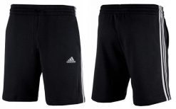 Spodenki męskie adidas Essentials Fleece 3-Stripes. Czarne krótkie spodenki sportowe męskie Adidas, m, bez wzorów, z bawełny, na fitness i siłownię. Za 134.99 zł.