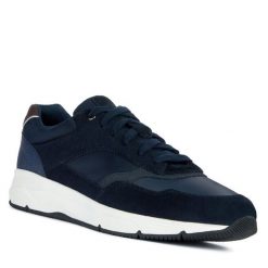Sneakersy Geox. Niebieskie trampki i tenisówki chłopięce Geox, bez wzorów, bez zapięcia. Za 299.99 zł.