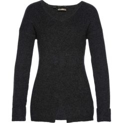 Sweter we wzór w warkocze bonprix antracytowy melanż. Swetry damskie marki bonprix. Za 54.99 zł.