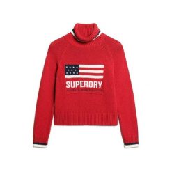 Sweter damski z golfem Superdry Americana. Czerwone swetry damskie Superdry., na zimę, bez wzorów, vintage, bez kołnierzyka, bez ramiączek, bez kaptura. Za 391.50 zł.