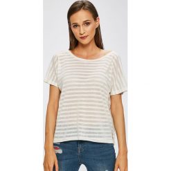 Femi Stories - Top Sayo. Szare topy damskie Femi Stories, z bawełny, z okrągłym kołnierzem, z krótkim rękawem. W wyprzedaży za 119.90 zł.