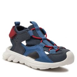 Sandały Geox. Niebieskie sandały chłopięce Geox, bez zapięcia. Za 209.99 zł.