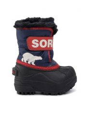 Sorel Śniegowce Toddler Snow Commander NV1960 Granatowy. Niebieskie buty zimowe chłopięce Sorel, bez wzorów, z materiału, bez zapięcia. Za 189.00 zł.