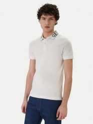 Guess Polo M6GP66 K3070 Biały Slim Fit. Białe koszulki polo męskie Guess, m, z aplikacjami, z bawełny, bez ramiączek. Za 269.99 zł.