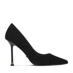 Szpilki GINO ROSSI. Czarne szpilki damskie Gino Rossi, bez wzorów, bez obcasa, bez zapięcia. Za 349.99 zł.