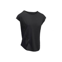 Koszulka fitness cardio 120. Czarne koszulki sportowe damskie DOMYOS. W wyprzedaży za 21.99 zł.