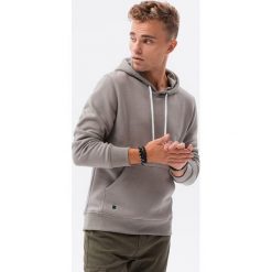 Ombre Bluza męska z kapturem BASIC B979 - szara L. Szare bluzy męskie Ombre, l, bez wzorów, z kapturem. Za 89.99 zł.