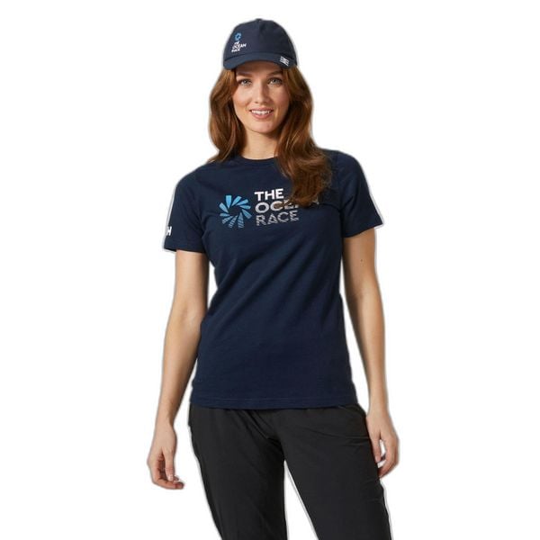 Koszulka damska Helly Hansen Ocean Race. Niebieskie koszulki sportowe damskie Helly Hansen, xs, bez wzorów, z bawełny, bez kołnierzyka, bez ramiączek, trekkingowe. Za 220.00 zł.