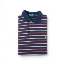 Polo Ralph Lauren koszulka męska krótkie rękawy Custom Fit. Niebieskie koszulki polo męskie Ralph Lauren, l, bez wzorów, z tkaniny, bez kołnierzyka, bez ramiączek, na golfa. Za 127.76 zł.