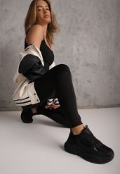 Czarne Legginsy Basic z Modelującą Wstawką w Pasie Liacan. Czarne legginsy sportowe damskie Renee, l, bez wzorów, z jeansu, krótkie, na fitness i siłownię. Za 49.99 zł.